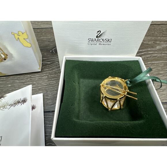 Swarovski Crystal Drum Christmas Ornament 2001 IN BOX 235894 - Picture 2 of 12